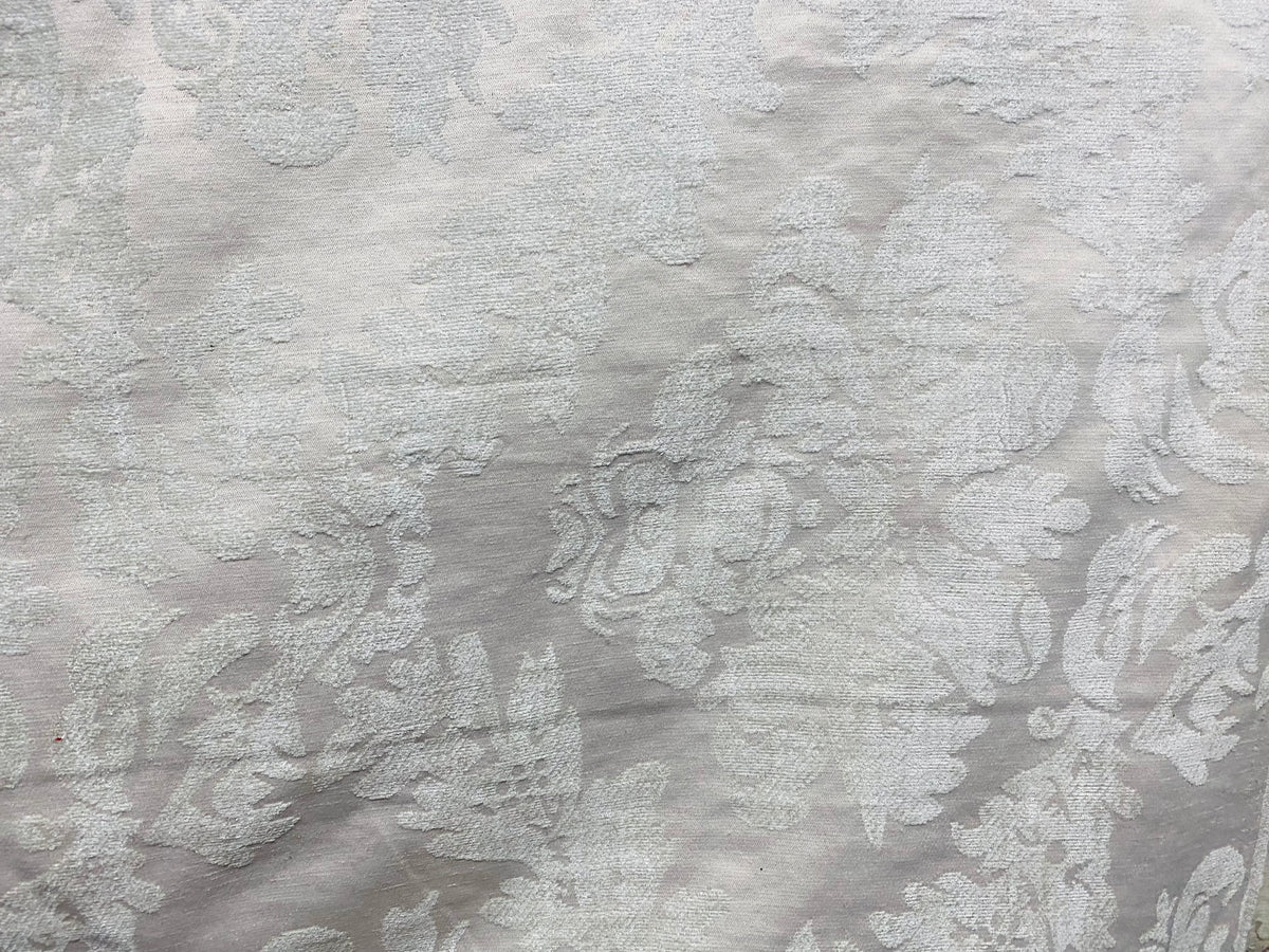 NEW! Lady Janet Railroaded Repeat Medallion Burnout Chenille Velvet Fabric - Antique White - Fancy Styles Fabric Pierre Frey Lee Jofa Brunschwig & Fils