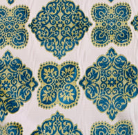 NEW! By the Roll (Wholesale): King Dante Designer Imported Italian Burnout Medallion Chenille Velvet Fabric Upholstery - Fancy Styles Fabric Pierre Frey Lee Jofa Brunschwig & Fils