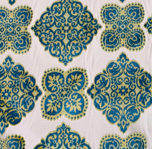 NEW! By the Roll (Wholesale): King Dante Designer Imported Italian Burnout Medallion Chenille Velvet Fabric Upholstery - Fancy Styles Fabric Pierre Frey Lee Jofa Brunschwig & Fils