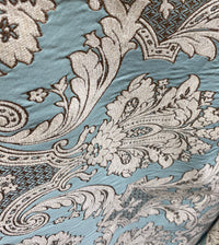 NEW King Donald Designer Brocade Satin Burnout Chenille Upholstery Velvet Fabric - Turquoise - Fancy Styles Fabric Pierre Frey Lee Jofa Brunschwig & Fils