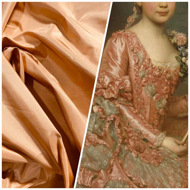 NEW Lady Lisa Designer 100% Silk Taffeta Fabric -Solid Salmon Peach - Fancy Styles Fabric Pierre Frey Lee Jofa Brunschwig & Fils
