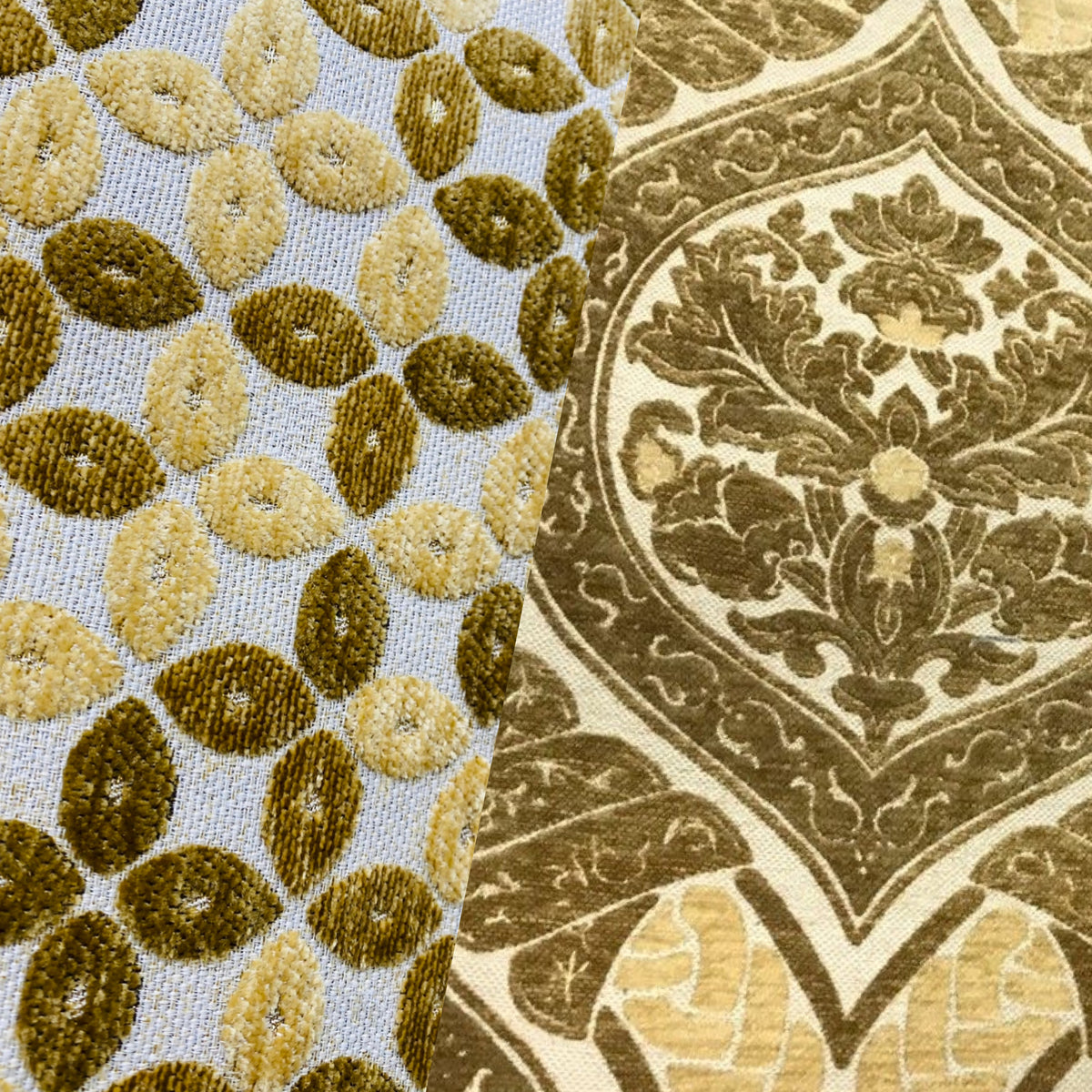 NEW King Tim Double Sided Burnout Chenille Velvet Fabric- Mustard Yellow- Upholstery - Fancy Styles Fabric Pierre Frey Lee Jofa Brunschwig & Fils