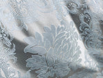 NEW Princess Gemma Designer Brocade Satin Fabric- Ice Blue on Grey- Upholstery Medallion