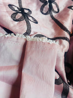 Live Deal: Duchess Batilda Bow Tie Ribbon Trimmed “Faux Silk” Fabric Pink & Black