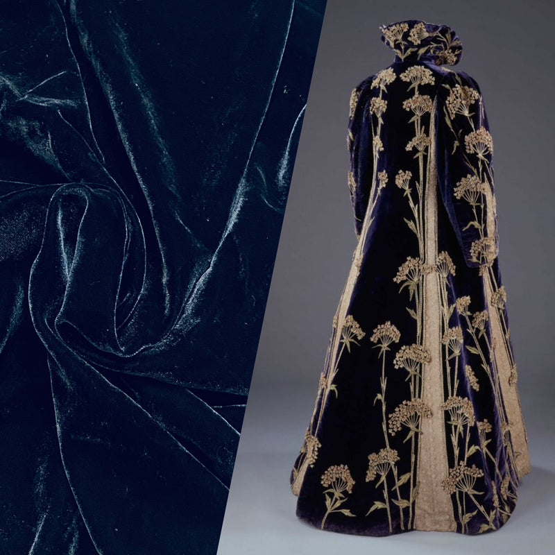 NEW! Back in stock! Miss Bonnie Midnight Blue Silk Rayon Velvet Fabric