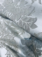 Rhinestone Studded Satin Gray Glamourous Drapery Fabric Home Decor