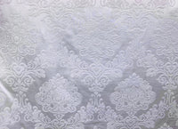NEW King Julius Designer Brocade Satin Burnout Chenille Velvet Fabric - White - Fancy Styles Fabric Pierre Frey Lee Jofa Brunschwig & Fils