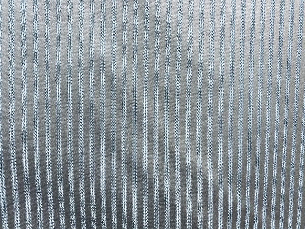 NEW Princess Gemma STRIPE Designer Brocade Satin Fabric- Ice Blue on Grey- Upholstery - Fancy Styles Fabric Pierre Frey Lee Jofa Brunschwig & Fils