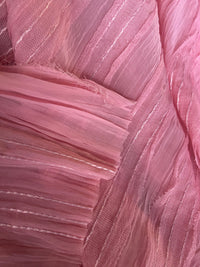 NEW Lady Lannister Layered Mesh Lace on Chiffon with Sequins- Pink - Fancy Styles Fabric Pierre Frey Lee Jofa Brunschwig & Fils
