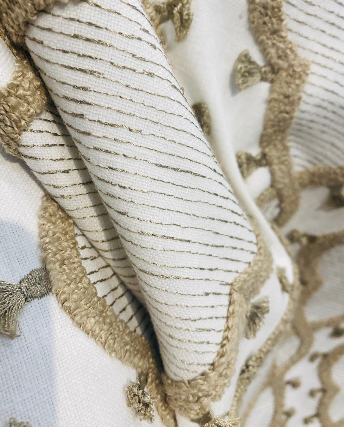 New Prince Peterson Designer Linen Inspired Decorating Drapery Fabric - Cream and Camel - Fancy Styles Fabric Pierre Frey Lee Jofa Brunschwig & Fils