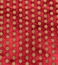 NEW! By the Roll (Wholesale): Prince Casper Designer Imported Italian Burnout Dot Chenille Velvet Fabric Upholstery Red - Fancy Styles Fabric Pierre Frey Lee Jofa Brunschwig & Fils