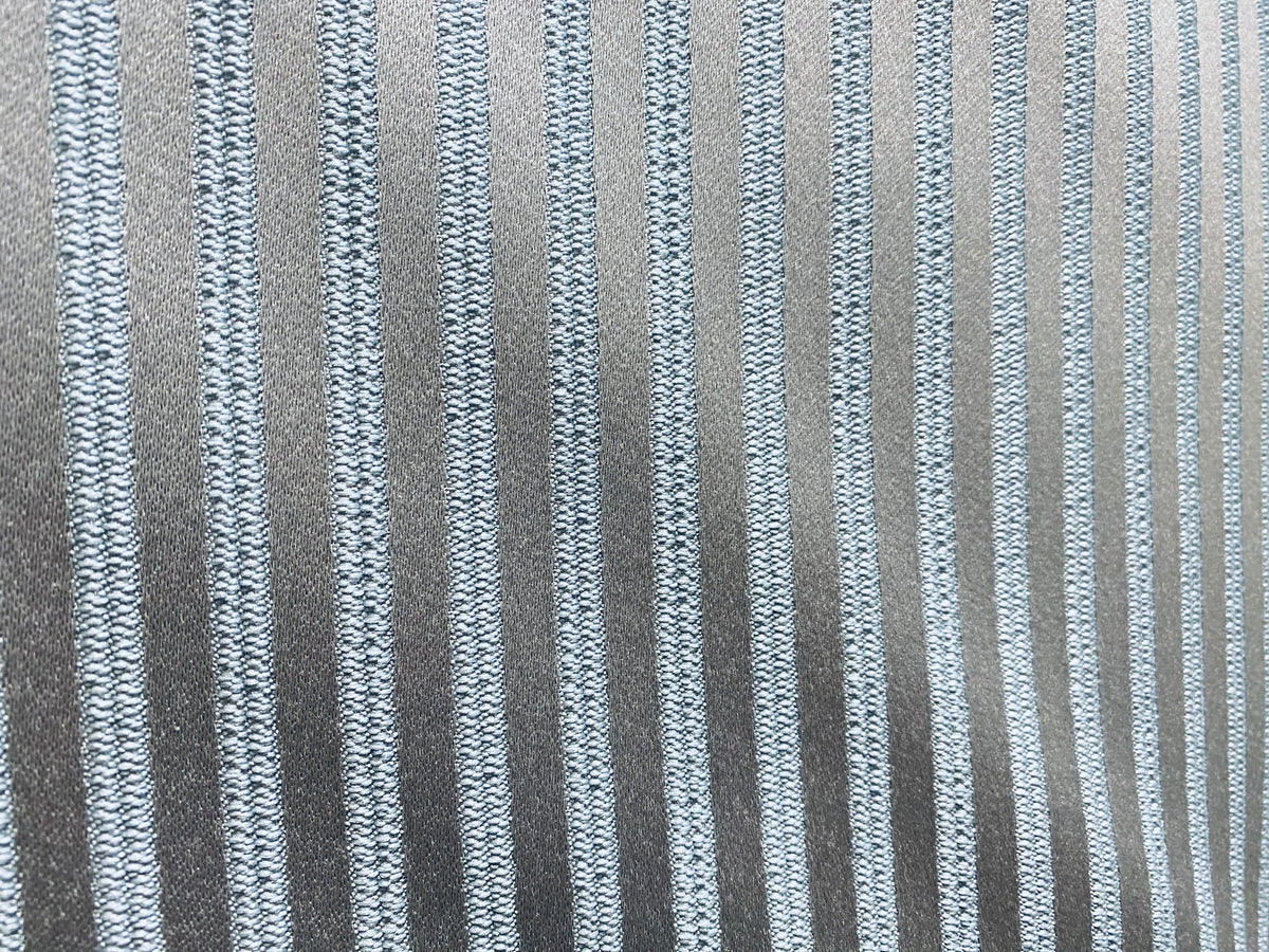 NEW Princess Gemma STRIPE Designer Brocade Satin Fabric- Ice Blue on Grey- Upholstery - Fancy Styles Fabric Pierre Frey Lee Jofa Brunschwig & Fils