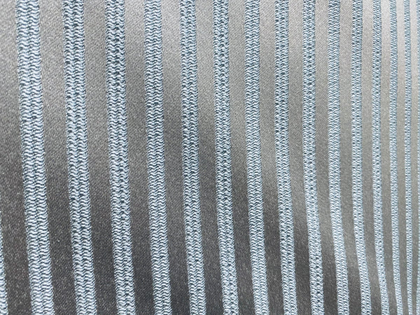 NEW Princess Gemma STRIPE Designer Brocade Satin Fabric- Ice Blue on Grey- Upholstery - Fancy Styles Fabric Pierre Frey Lee Jofa Brunschwig & Fils