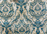 NEW Queen Marianna Novelty Ritz Neoclassical Brocade Satin Fabric - Peacock