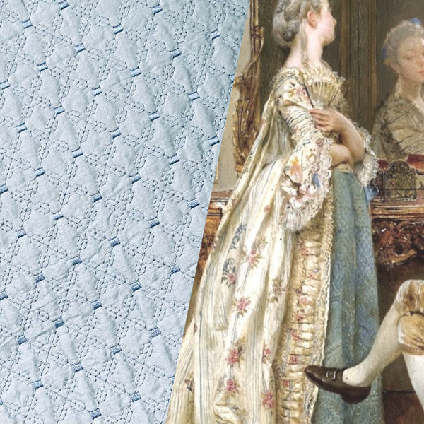 Princess Amy 100% Silk Designer Duck Egg Blue Quilted Fabric - Fancy Styles Fabric Pierre Frey Lee Jofa Brunschwig & Fils