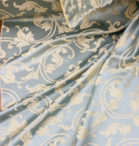 NEW Lord Percephone Neoclassical Floral Duck Egg Blue and Gold Upholstery and Drapery Fabric - Fancy Styles Fabric Pierre Frey Lee Jofa Brunschwig & Fils
