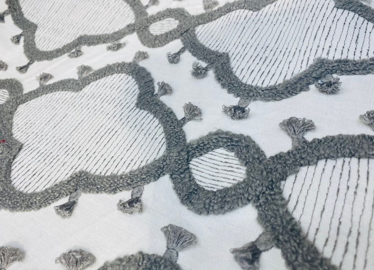New Prince Peterson Designer Linen Inspired Decorating Drapery Fabric - Cream and Grey - Fancy Styles Fabric Pierre Frey Lee Jofa Brunschwig & Fils