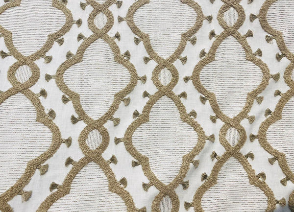 New Prince Peterson Designer Linen Inspired Decorating Drapery Fabric - Cream and Camel - Fancy Styles Fabric Pierre Frey Lee Jofa Brunschwig & Fils