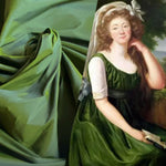 NEW Lady Frank Light Designer “Faux Silk” Taffeta Fabric Made in Italy Olive Green with Yellow Iridescence