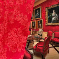 NEW! Lady Janet Designer Medallion Burnout Chenille Velvet Fabric RAILROADED - Red - Fancy Styles Fabric Pierre Frey Lee Jofa Brunschwig & Fils