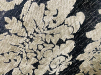 NEW! Lady Janet Designer Medallion Burnout Chenille Velvet Fabric - Silver and Black - Fancy Styles Fabric Pierre Frey Lee Jofa Brunschwig & Fils