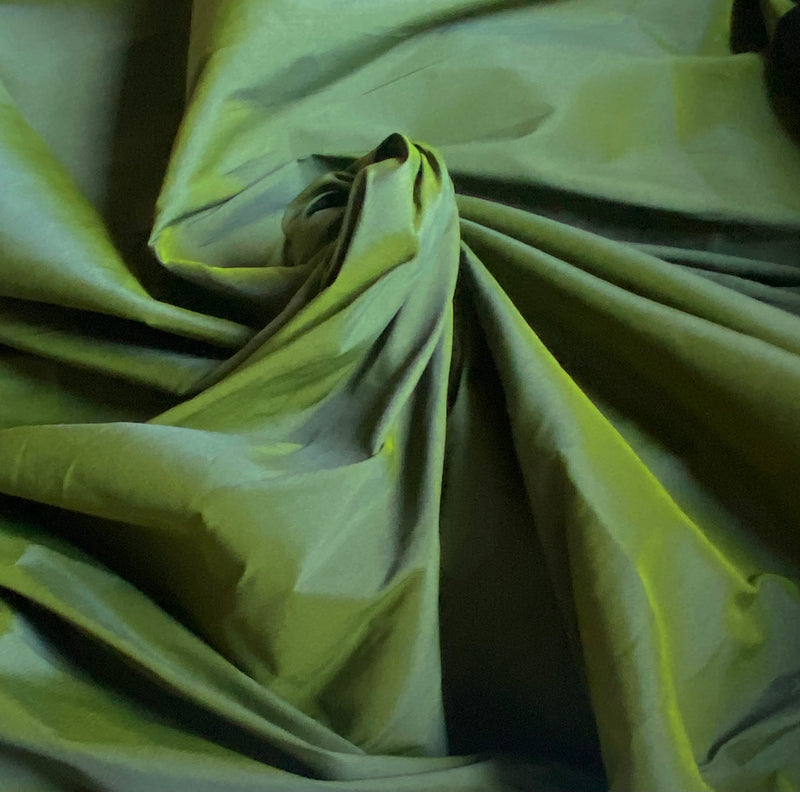 NEW Princess Ghost Silk Poly Organza Fabric Electric Yellow and Green  Iridescence