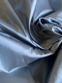 NEW Lady Frank Light Designer “Faux Silk” Taffeta Fabric Made in Italy Silver with Black Iridescence - Fancy Styles Fabric Pierre Frey Lee Jofa Brunschwig & Fils