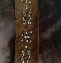 NEW! KING GORDON Faux Suede Beaded Trim- Brown - Fancy Styles Fabric Pierre Frey Lee Jofa Brunschwig & Fils