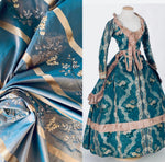 App Sale: Lady Lana 100% Silk Taffeta Embroidery Fabric Teal & Peach Iridescent