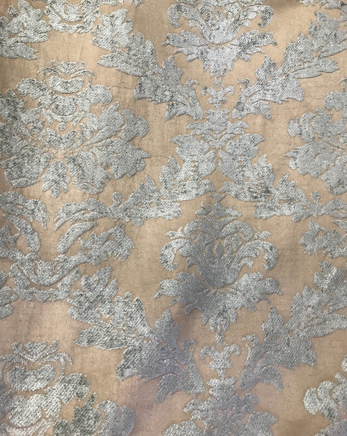 NEW! Lady Janet Designer Medallion Burnout Chenille Velvet Fabric - Aqua & Shell - Fancy Styles Fabric Pierre Frey Lee Jofa Brunschwig & Fils