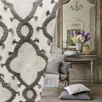 New Prince Peterson Designer Linen Inspired Decorating Drapery Fabric - Cream and Grey