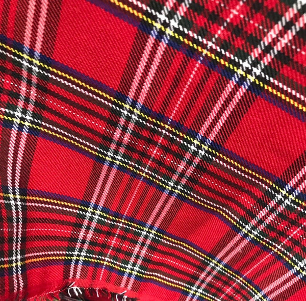 Close-Out Designer Red Plaid Tartan Woven Fabric- By the Yard - Fancy Styles Fabric Pierre Frey Lee Jofa