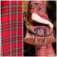 Close-Out Designer Red Plaid Tartan Woven Fabric- By the Yard - Fancy Styles Fabric Pierre Frey Lee Jofa