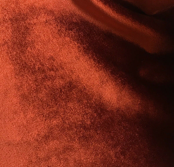 Designer Velvet Upholstery & Drapery Fabric -Rust Orange Red- By The Yard - Fancy Styles Fabric Pierre Frey Lee Jofa Brunschwig & Fils
