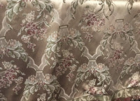 SWATCH Designer Brocade Jacquard Satin Fabric- Antique Floral Rose Gold - Fancy Styles Fabric Boutique
