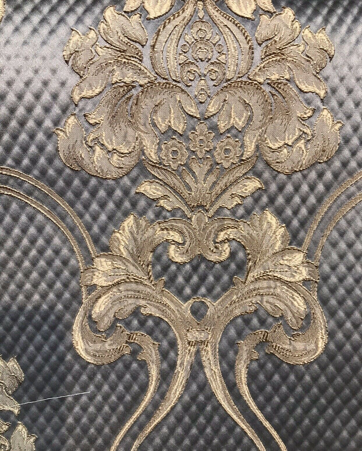 NEW Princess Clara Designer Satin Damask Upholstery Drapery Fabric - Pewter Gray BTY - Fancy Styles Fabric Pierre Frey Lee Jofa Brunschwig & Fils