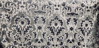 NEW! Antique Inspired Burnout Velvet Damask Fabric - Upholstery Gray Brocade - Fancy Styles Fabric Boutique