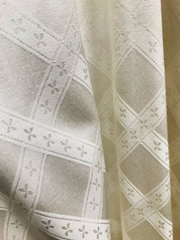 NEW SALE! Lady Beth Designer Brocade Drapery Fabric- Ivory- Upholstery Damask - Fancy Styles Fabric Pierre Frey Lee Jofa Brunschwig & Fils