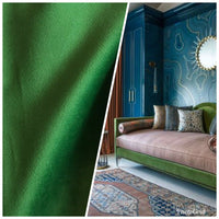 Designer Velvet Upholstery & Drapery Fabric -Kermit Green- By The Yard - Fancy Styles Fabric Pierre Frey Lee Jofa Brunschwig & Fils
