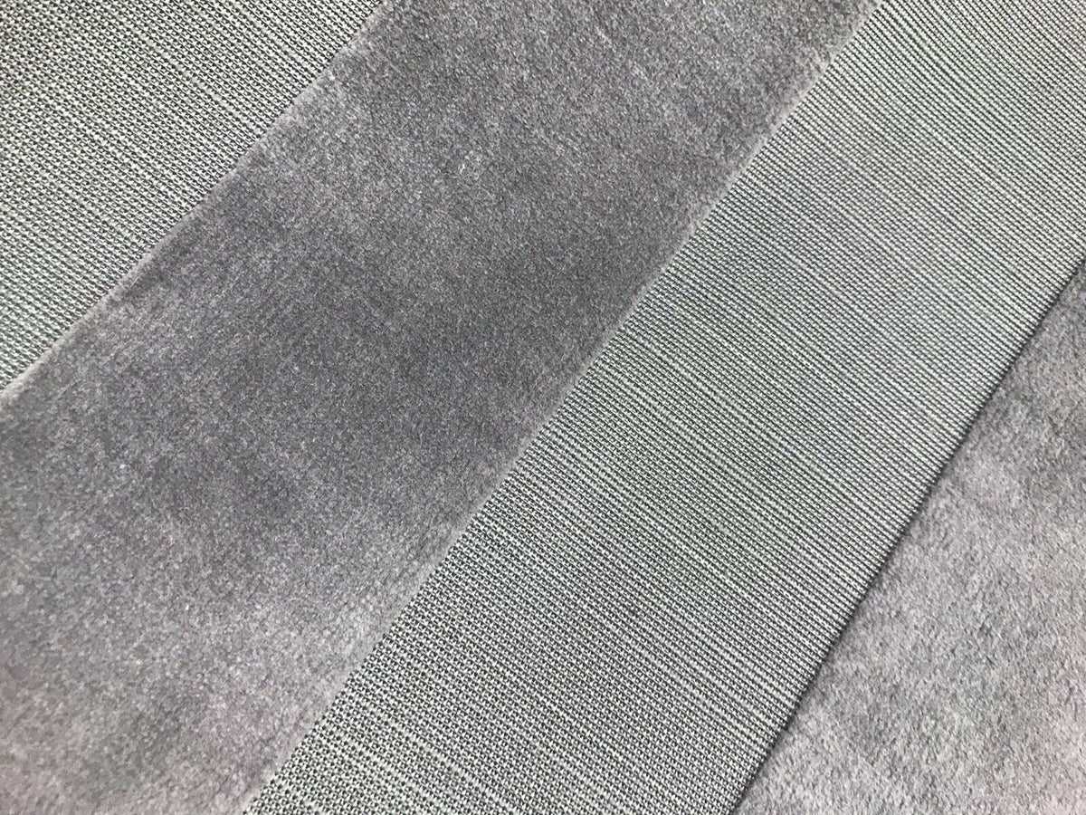 NEW Lady Adriana Designer Velvet Striped Drapery & Upholstery Fabric - Gray BTY - Fancy Styles Fabric Pierre Frey Lee Jofa Brunschwig & Fils