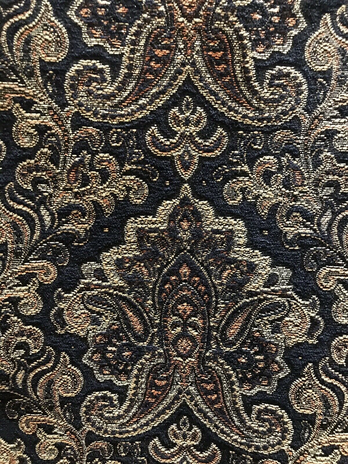 SALE! Lord Logan Designer Velvet Chenille Burnout Damask Brocade Fabric - Black Gold BTY - Fancy Styles Fabric Pierre Frey Lee Jofa Brunschwig & Fils