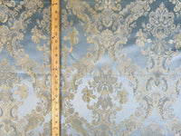NEW! Prince Lucas Designer Brocade Jacquard Fabric- Antique Duck Egg Blue Gold- Damask - Fancy Styles Fabric Pierre Frey Lee Jofa Brunschwig & Fils