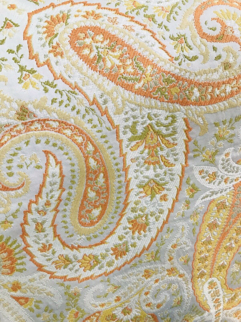NEW Countess Asteria Designer Brocade Paisley Heavy Weight Upholstery Fabric- Orange - Fancy Styles Fabric Pierre Frey Lee Jofa Brunschwig & Fils