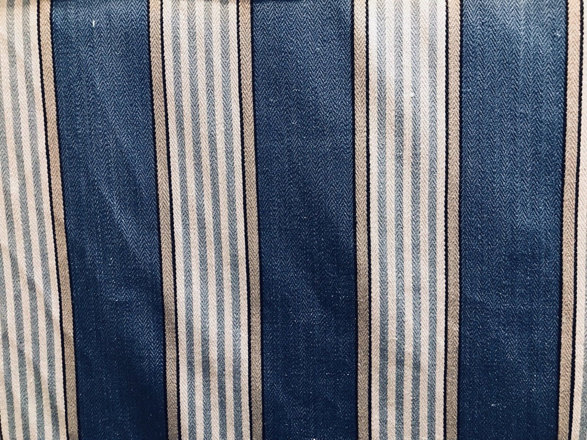 NEW Cotton French Stripes Upholstery Fabric - Heavyweight - Blue - Fancy Styles Fabric Pierre Frey Lee Jofa Brunschwig & Fils