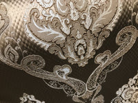 NEW! Designer Brocade Satin Fabric Interior Design- Taupe Damask- Upholstery - Fancy Styles Fabric Pierre Frey Lee Jofa Brunschwig & Fils