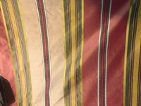NEW Lady Antonia Designer 100% Silk Taffeta Dupioni Ribbon Stripes Fabric - Multicolor - Fancy Styles Fabric Pierre Frey Lee Jofa Brunschwig & Fils