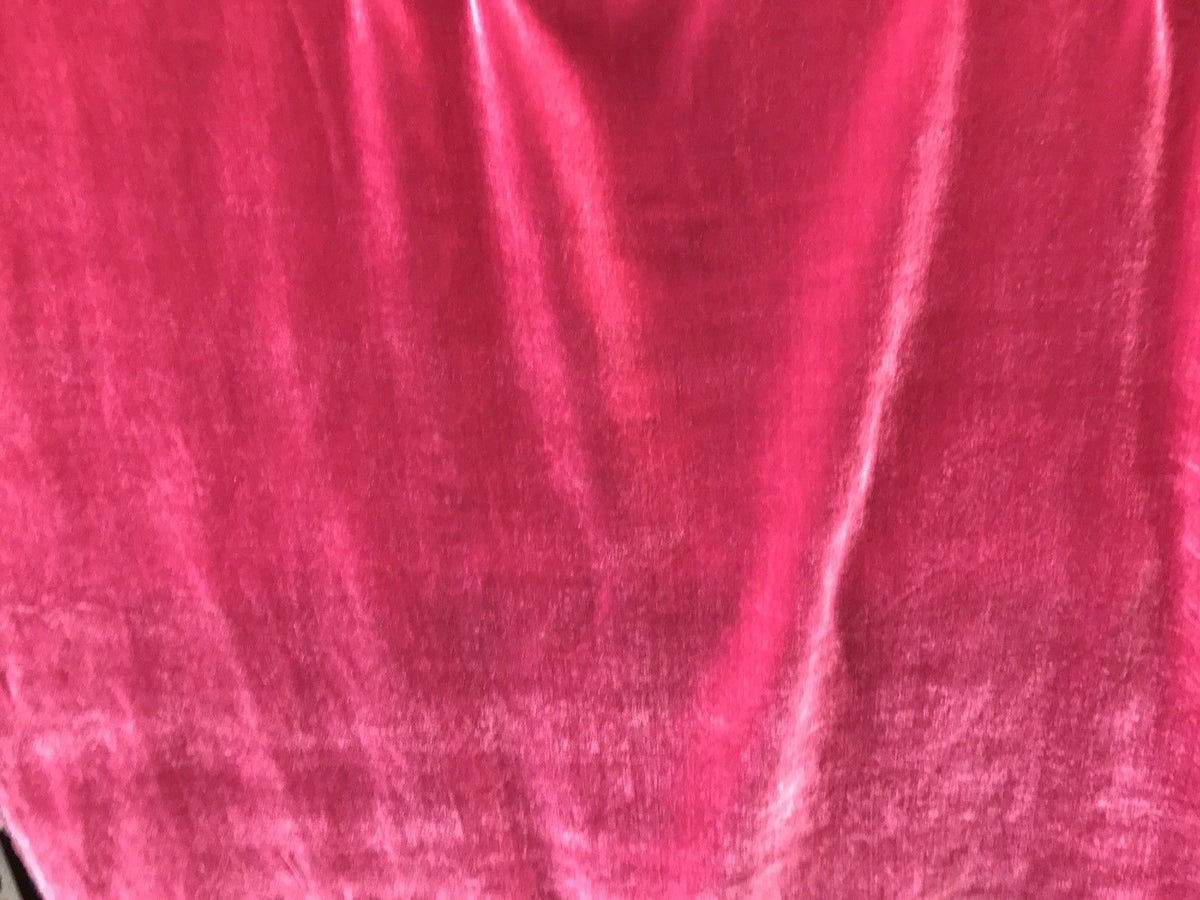 Designer Silk Rayon Velvet Fabric- Fuchsia Pink- Dress Weight- Sold By The Yard - Fancy Styles Fabric Pierre Frey Lee Jofa Brunschwig & Fils
