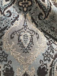NEW Double Sided Burnout Kilim Rug Inspired Fabric- Blue Brown Upholstery - Fancy Styles Fabric Boutique