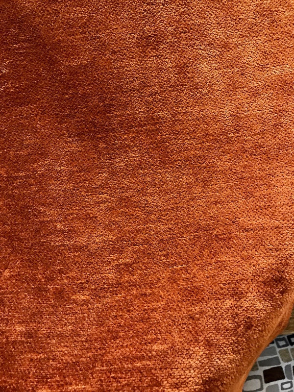 Designer Antique Inspired Chenille Velvet Fabric - Rust Brown Orange Upholstery - Fancy Styles Fabric Pierre Frey Lee Jofa