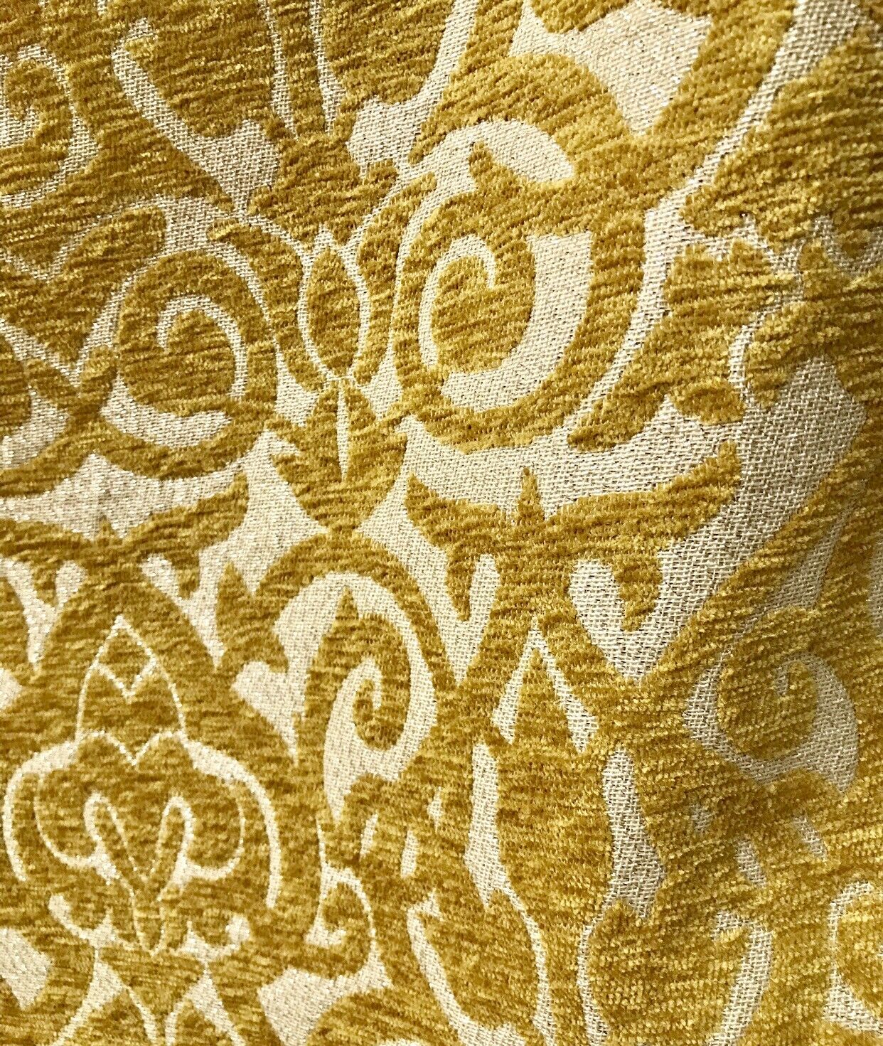 Mustard Paterned Upholstery Chenille Fabric ,decorative Fabric by Yard,  Pillow Furniture Sofa, Chair Chenille Fabric by the Meter 